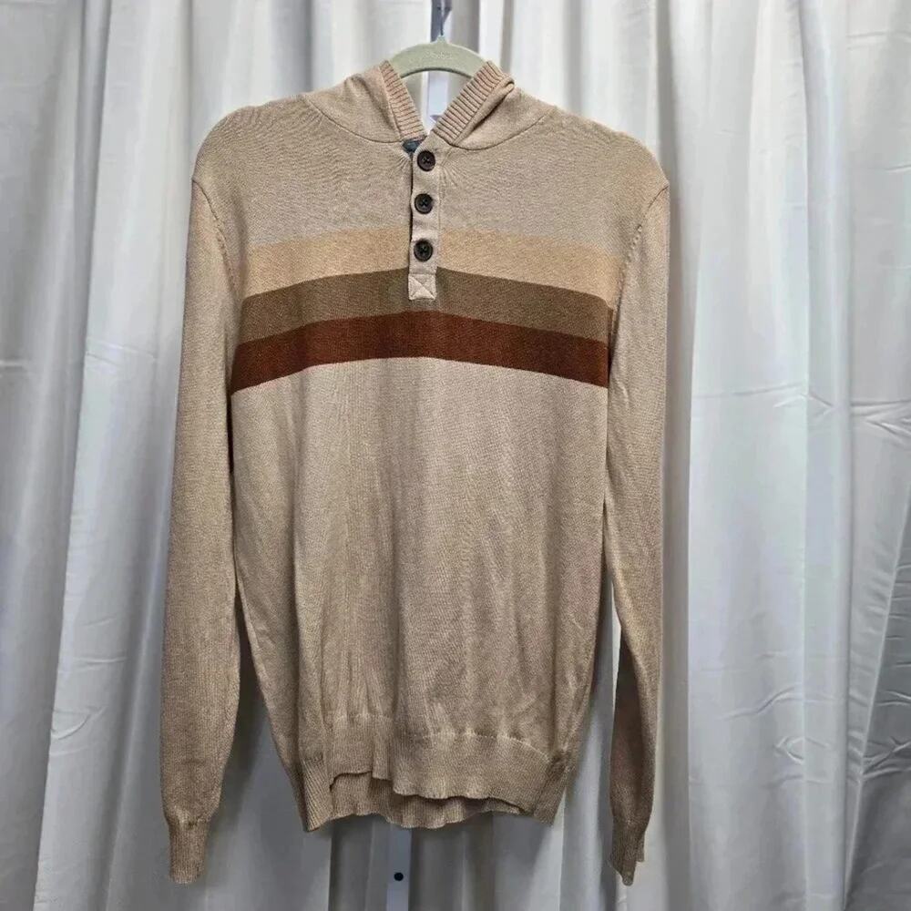 Hawker Rye StitchFix men's Cashmere Blend hooded Sweater Sz Med Preppy skater